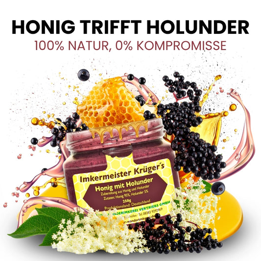 Honig mit Holunder 250g aus Deutschland von der Allgäuer Wanderimkerei
