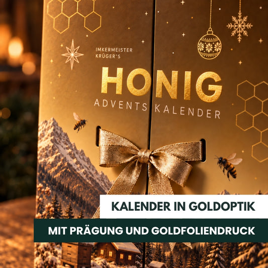 Imkermeister Krüger's HONIG-Adventskalender 2er-Mengenset von der AllgäuerWanderimkerei, Nahaufnahme