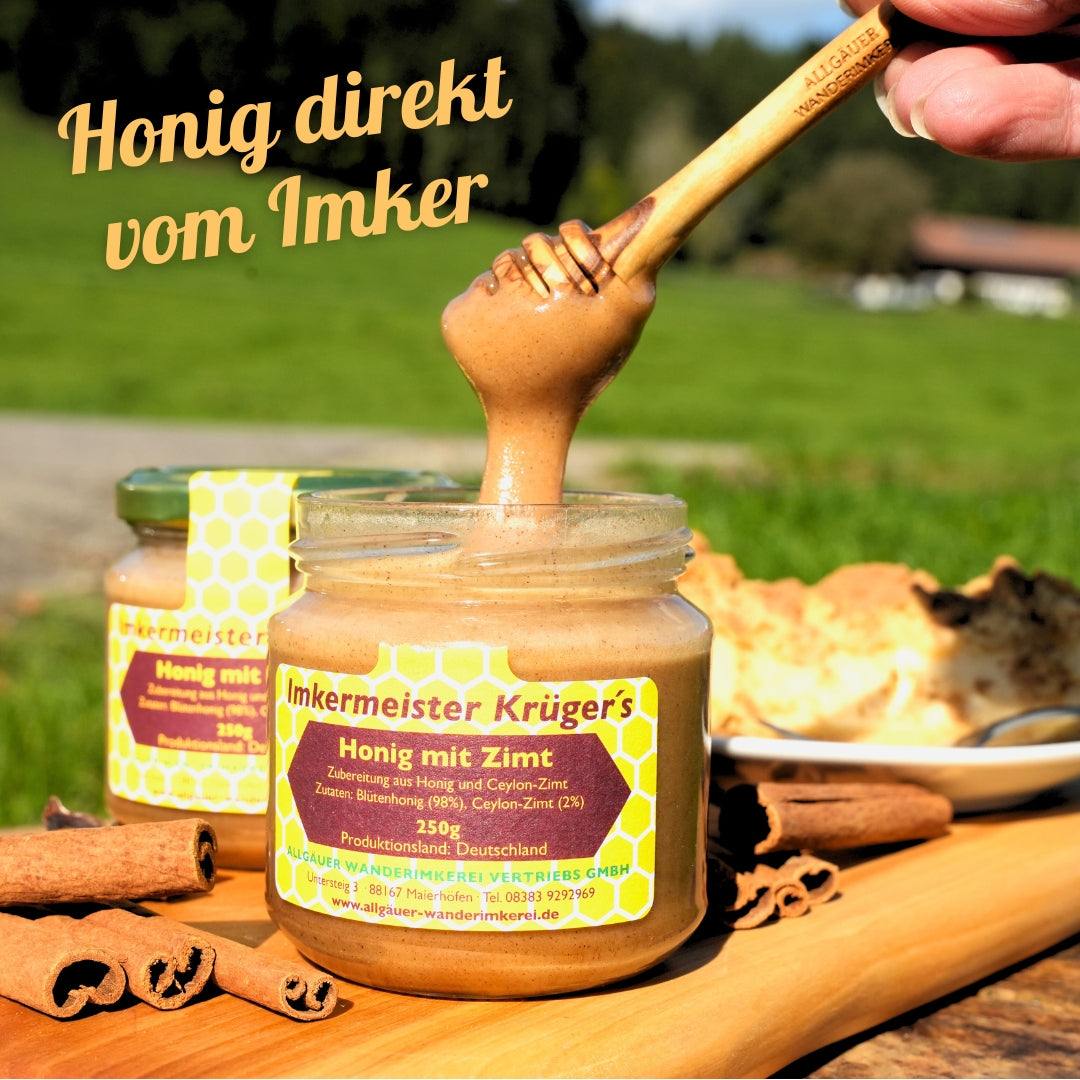 Honig mit Zimt 250g aus Deutschland, Allgäuer Wanderimkerei