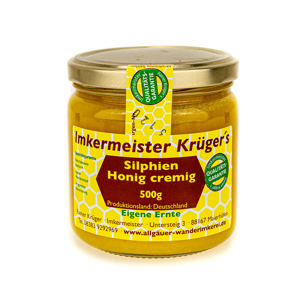 Silphien Honig cremig 500g aus Deutschland von der Allgäuer Wanderimkerei
