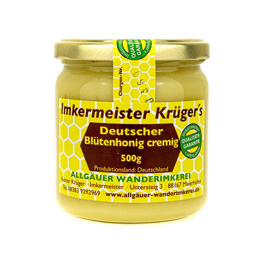 Deutscher Blütenhonig cremig 500g von der Allgäuer Wanderimkerei