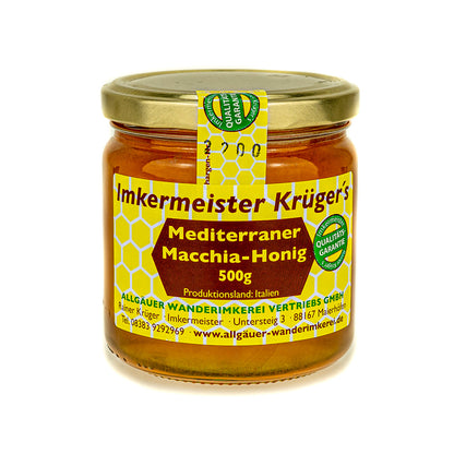 Mediterraner Macchia-Honig 500g aus Sardinien (Italien) von der Allgäuer Wanderimkerei
