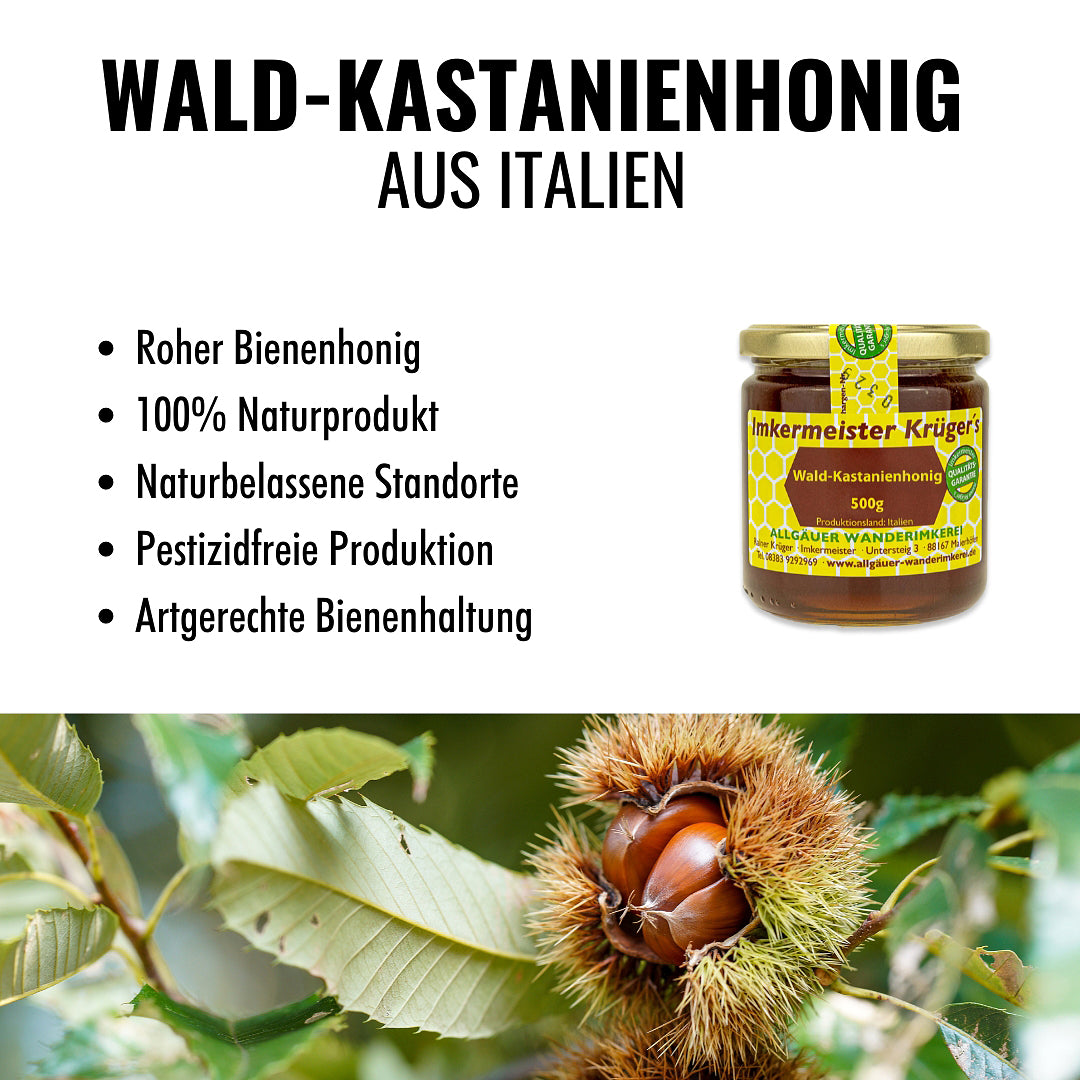 Wald-Kastanienhonig 500g aus Italien von der Allgäuer Wanderimkerei