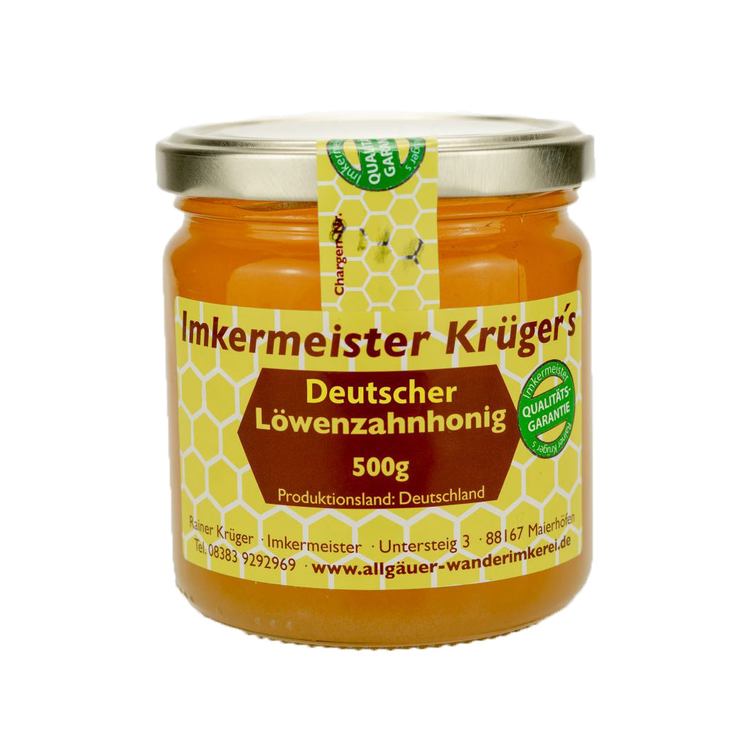 Sehr seltener Deutscher Löwenzahnhonig 500g von der Allgäuer Wanderimkerei
