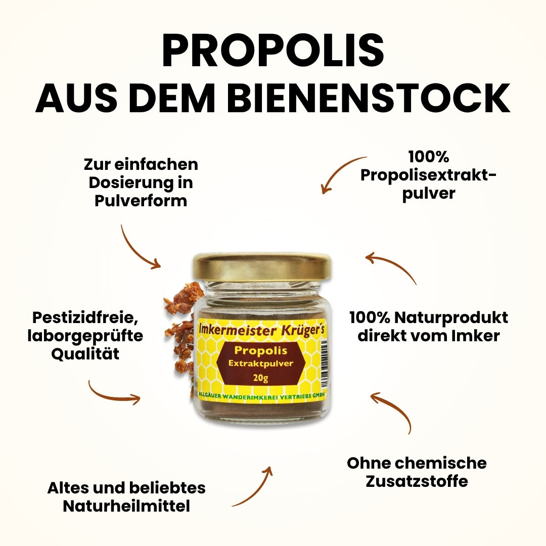 Propolis-Extraktpulver 20g von der Allgäuer Wanderimkerei