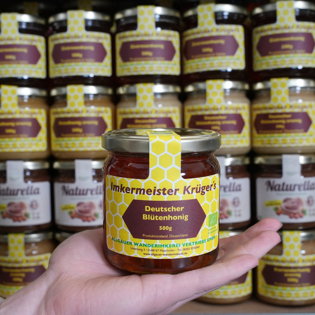 Imkermeister Krüger's Deutscher Blütenhonig 500g von der Allgäuer Wanderimkerei
