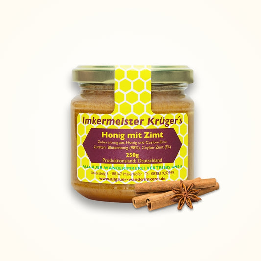 Honig mit Zimt 250g aus Deutschland, Allgäuer Wanderimkerei