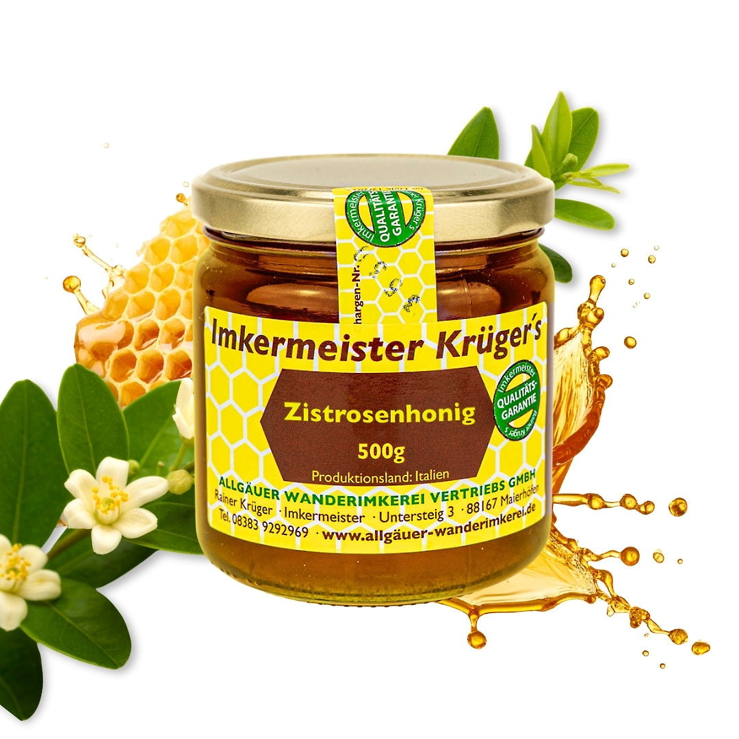 Seltener Zistrosenhonig 500g aus Italien von der Allgäuer Wanderimkerei