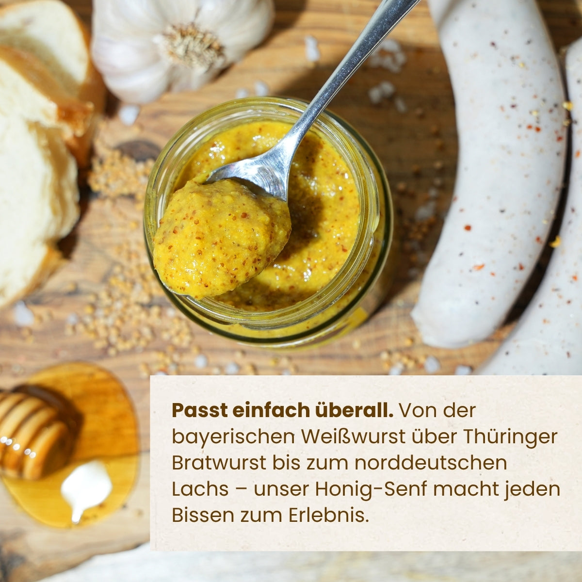 Honig-Senf 200g, mild-würzig-süß ohne Industriezucker und Konservierungsstoffe von der Allgäuer Wanderimkerei