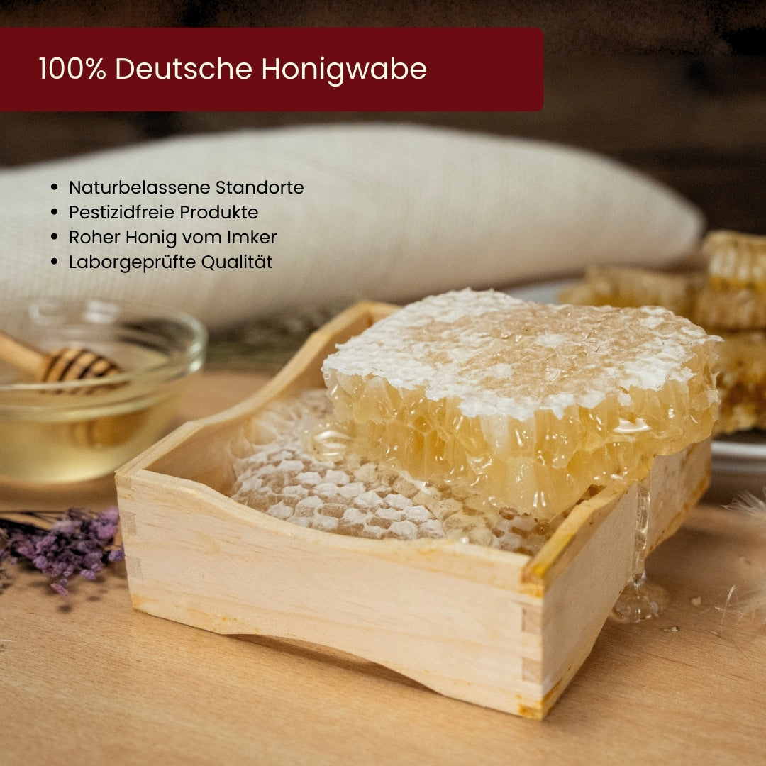 Deutsche Honigwabe in Geschenkbox von der Allgäuer Wanderimkerei
