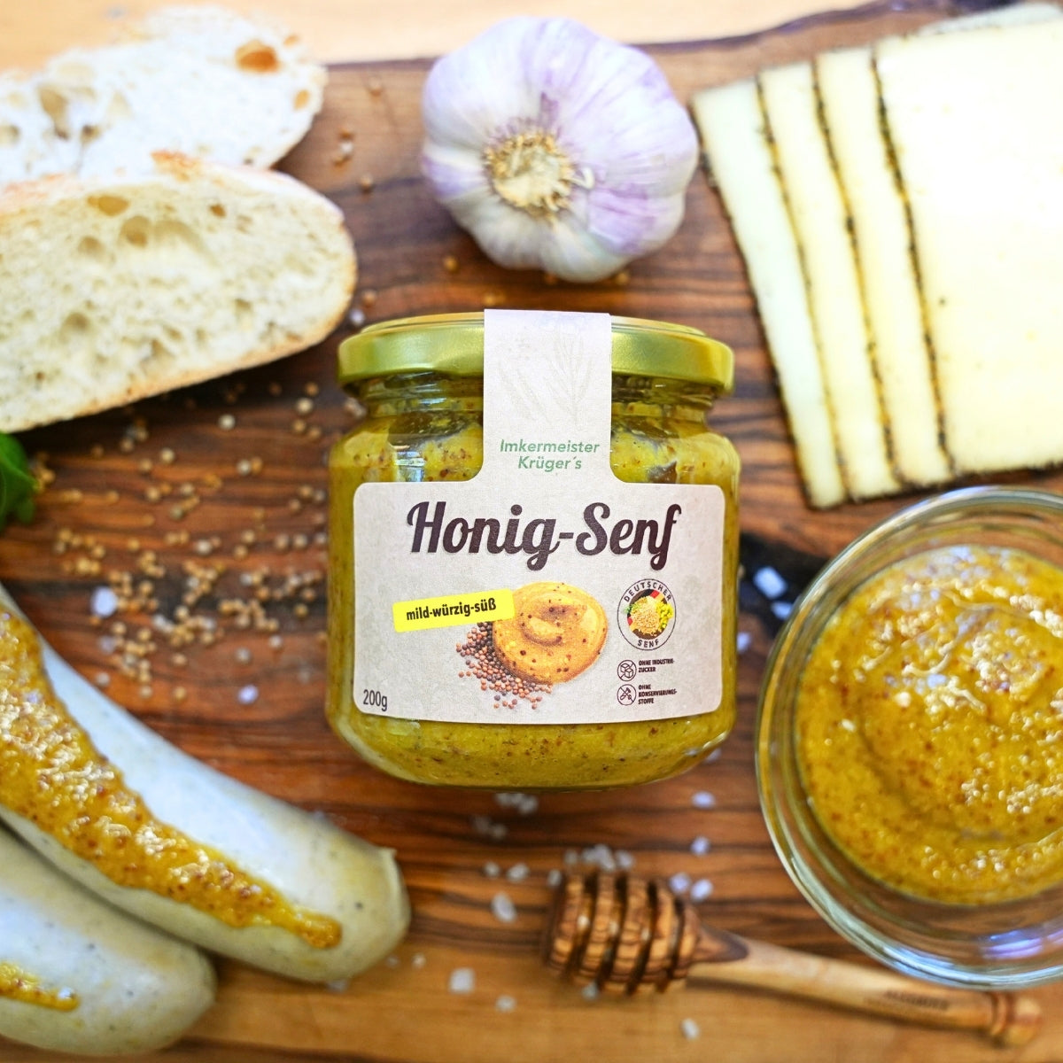 Honig-Senf 200g, mild-würzig-süß ohne Industriezucker und Konservierungsstoffe von der Allgäuer Wanderimkerei