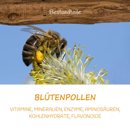 Honig von der Allgäuer Wanderimkerei Bestandteile: Blütenpollen