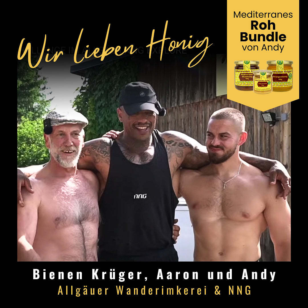 Mediterranes Roh-Bundle: Bienen Krüger, Aaron und Andy, Allgäuer Wanderimkerei und NNG