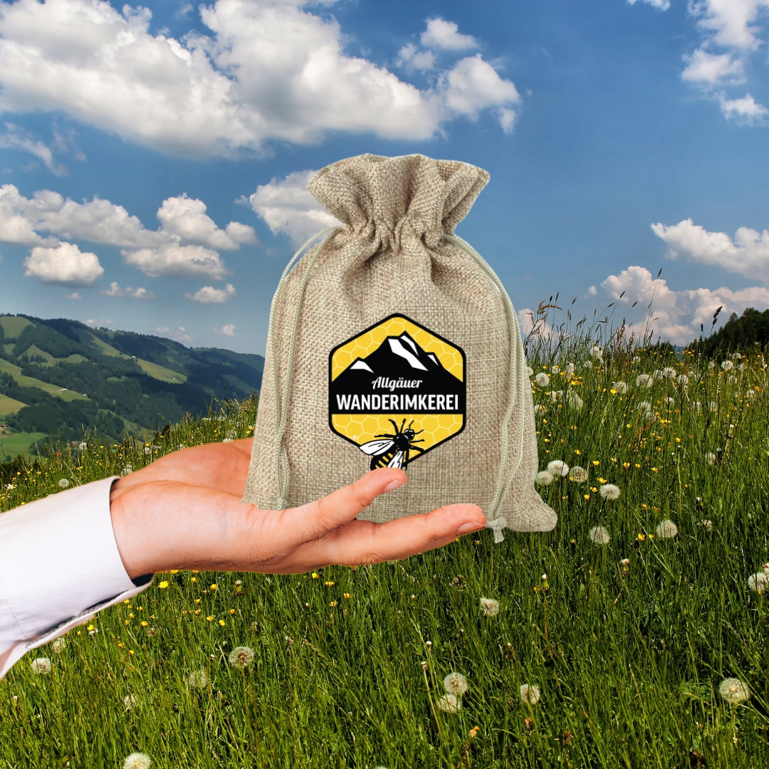 Geschenksäckchen für Honig von der Allgäuer Wanderimkerei