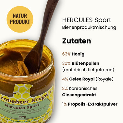 Bienenproduktmischung HERCULES Sport 500g von der Allgäuer Wanderimkerei, Zutaten