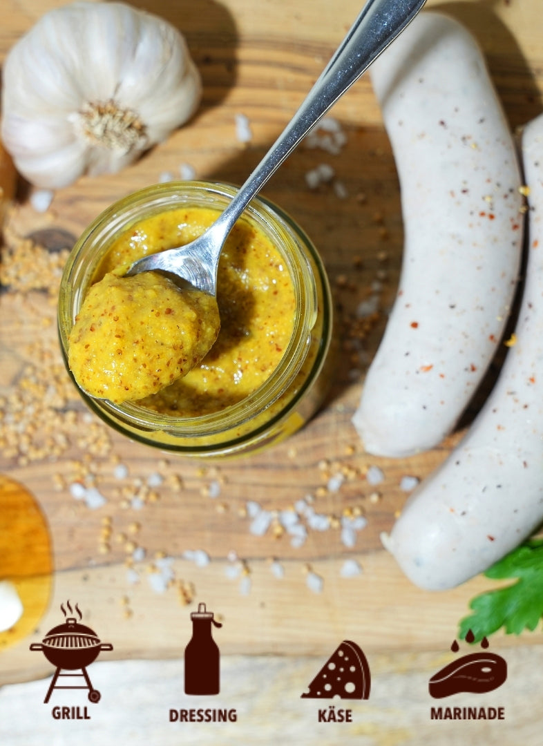 Honig Senf von der Allgäuer Wanderimkerei: Zum Grillen, als Dressing, zum Käse oder als Marinade