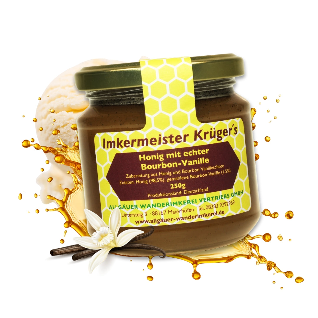 Honig mit echter Bourbon Vanille 250g von der Allgäuer Wanderimkerei