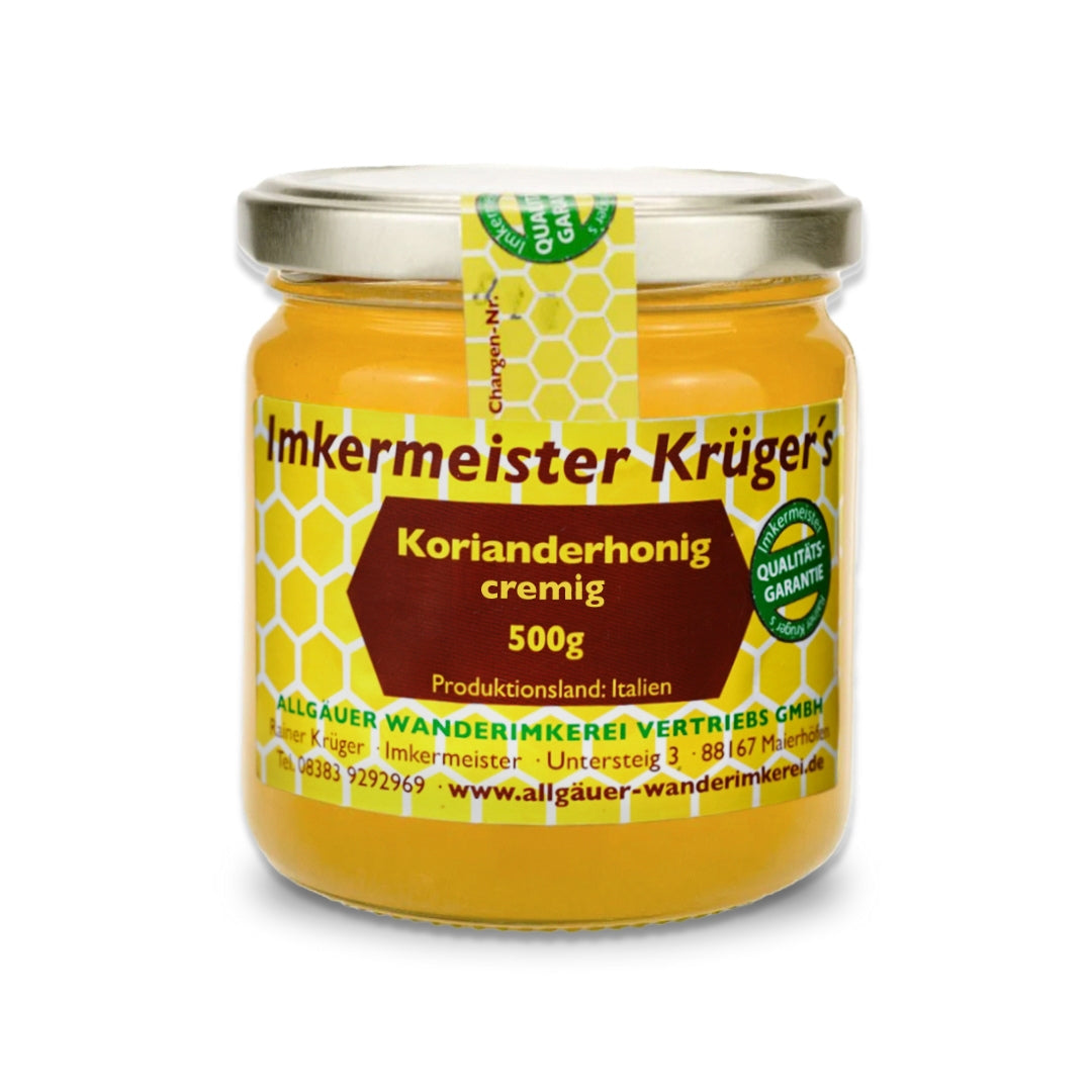 Seltener Korianderhonig cremig aus Sardinien von der Allgäuer Wanderimkerei