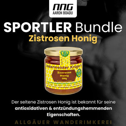 Sportler-Bundle: Zistrosen Honig 500g von der Allgäuer Wanderimkerei