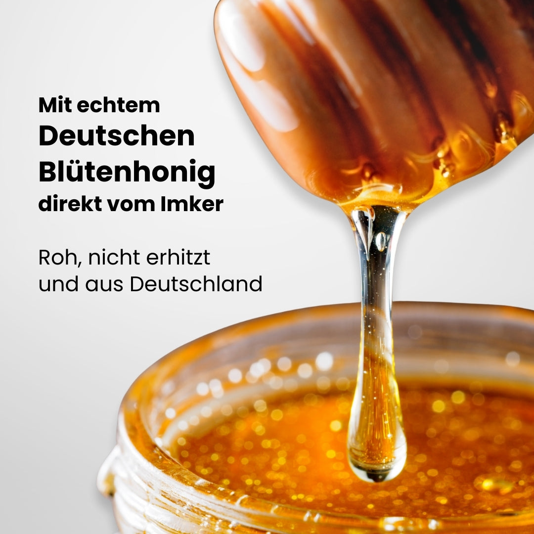 Heiße Liebe Honig mit Himbeeren und Bourbon-Vanille direkt vom Imker, 250g, Allgäuer Wanderimkerei