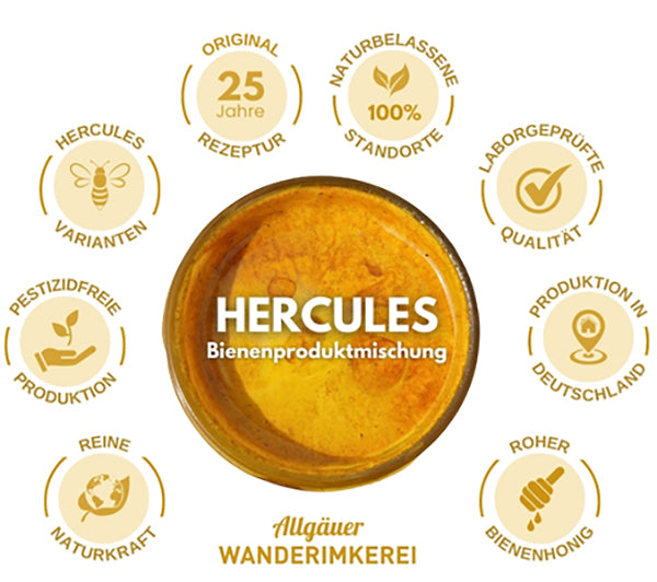Hercules Bienenproduktmischung von der Allgäuer Wanderimkerei Infos