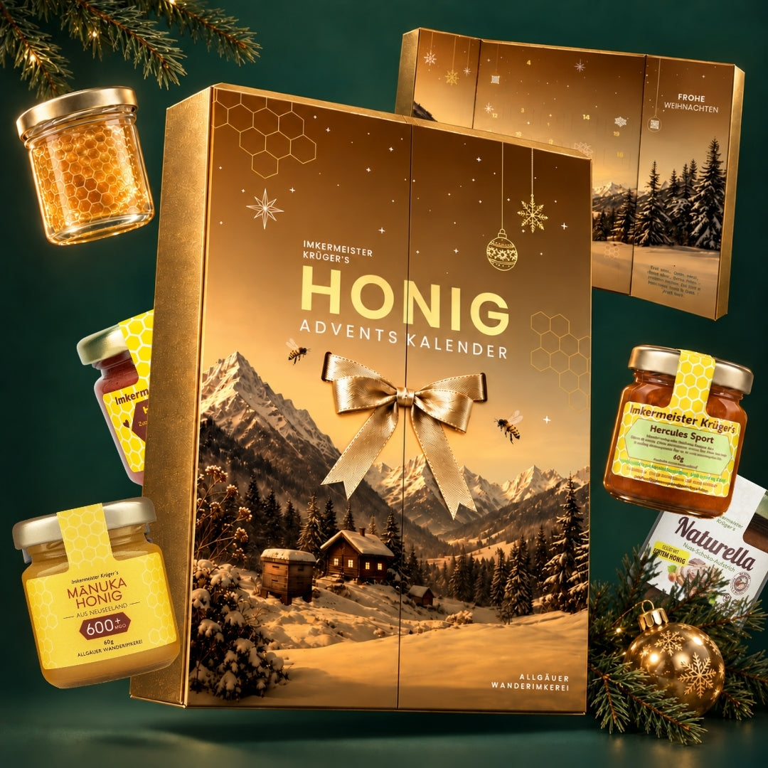 Imkermeister Rainer Krüger's Honig-Adventskalender 2026 von der Allgäuer Wanderimkerei, Vorverkauf 109€ statt 129€