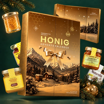 Imkermeister Rainer Krüger's Honig-Adventskalender 2026 von der Allgäuer Wanderimkerei, Vorverkauf 109€ statt 129€
